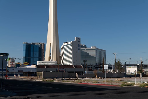 Las Vegas, United States – September 19, 2022: The Strat Hotel and Casino, Las Vegas Boulevard in Las Vegas, Nevada