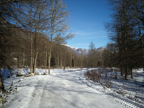 Snowy Valsesia landscape