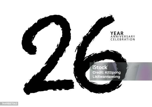 26th Graphics 26 Year Anniversary Celebration Black Color Logotype Vector 26 Number ...