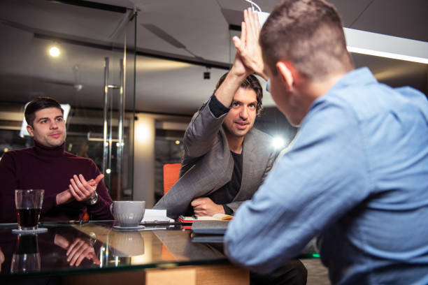 istock Business people shaking hands in the office 1449887156