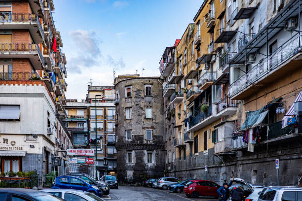 Street view of Naples stock photo