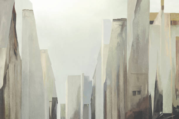 istock Illustration of surreal abstract city 1449897192
