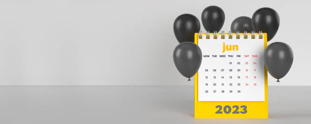 istock Celebrating June 2023 spiral desk calendar. 1449912825