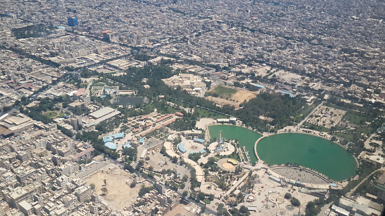 When the plane approaches the Tehran airport, you can photograph the city of Tehran from above. A large and crowded city