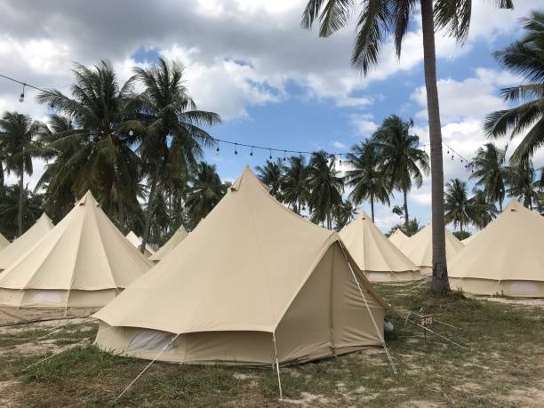 istock Camping tent on the garden beach 1449926251