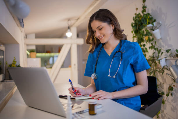 istock Young doctor on a video call with a patient 1449938251