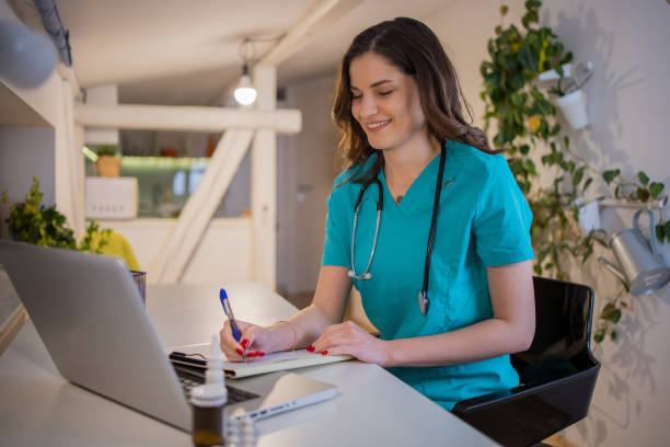istock Young doctor on a video call with a patient 1449938260
