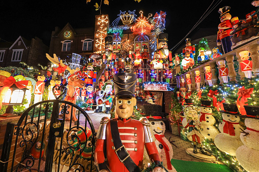 Brooklyn, New York - December 12, 2022: Beautiful holiday lights and decorations fill the yard of Lucy Spata house located at 1152 84th Street in the Dyker Heights section of Brooklyn, New York on Monday, Dec. 12, 2022. (Photo: Gordon Donovan)