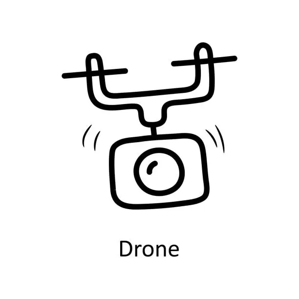 Vector illustration of Drone vector outline Icon Design illustration. Entertainment Symbol on White background EPS 10 File