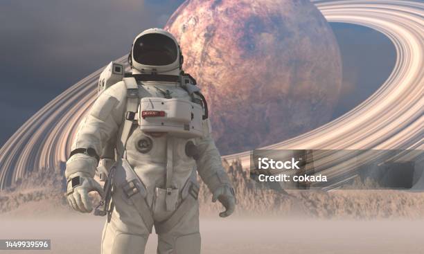 Astronaut Exploring Remote Planet Stock Photo - Download Image Now - Astronaut, Planet - Space, Space Suit