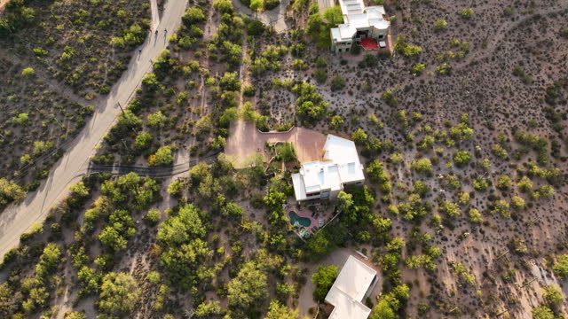 Aerial View of Houses in Tucson Desert