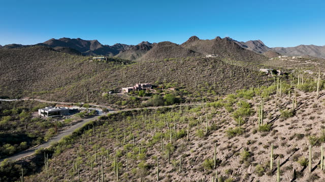 Aerial View of Houses in Tucson Desert