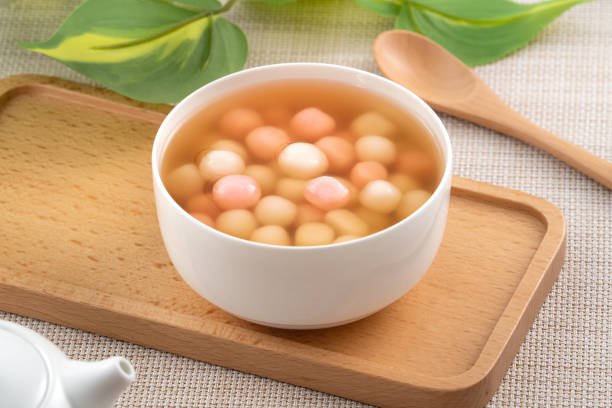 istock Red and white tangyuan with syrup soup. 1449952574