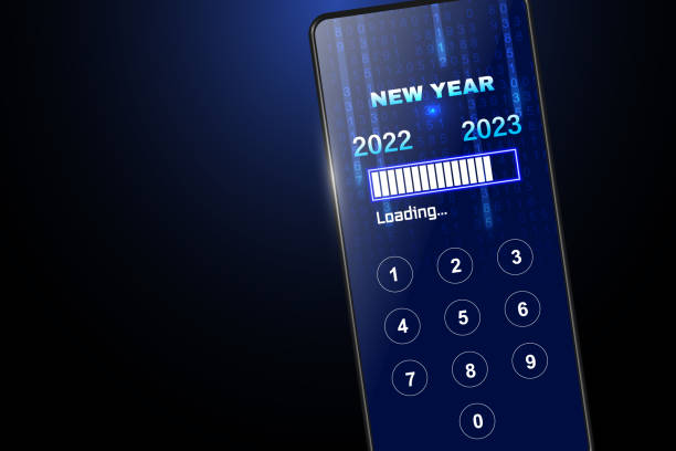 istock Countdown to 2023 concept. The virtual download bar with loading progress bar for New Year's Eve and changing the year 2022 to 2023 1449953640