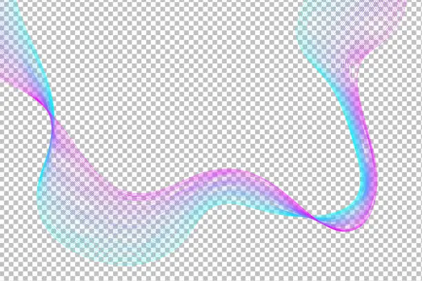 Vector illustration of Abstract gradient waves on transparent background