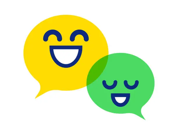 Vector illustration of Chat and online messaging emoticons