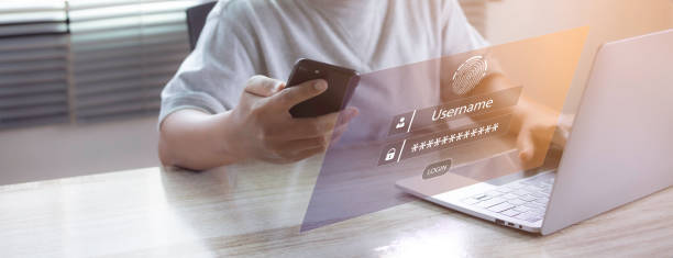 istock Fingerprint scanner futuristic digital processing of biometric identification. 1449965989