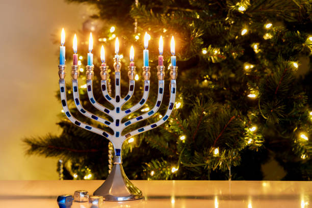 istock Hanukkah is celebrated with menorah and nine candles. 1449971287