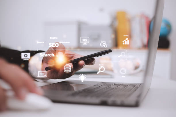 istock SEO. Search Engine optimization. Digital online marketing andInetrmet technology concept. 1449973914