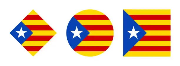 Vector illustration of catalan flag icon set. vector illustration isolated on white background