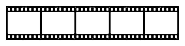 ilustraciones, imágenes clip art, dibujos animados e iconos de stock de filmstrip. marco de tira de película retro. video film strip roll. cinta de película fotográfica marco de tira, rollo de tira de película de video. vector eps 10 - cinta de película