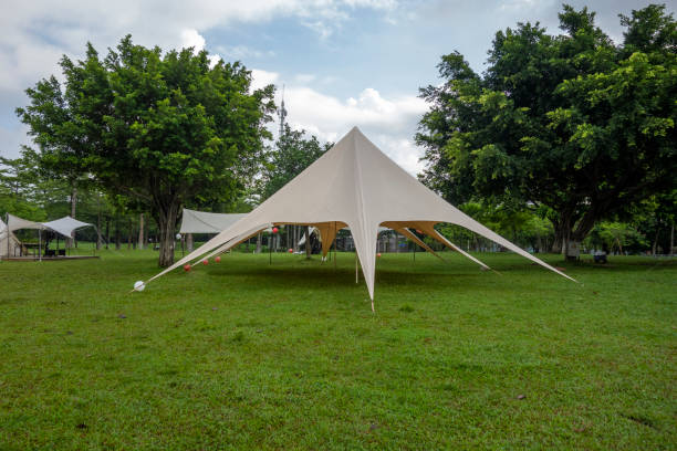 istock Camping tents on the park lawn 1450000405