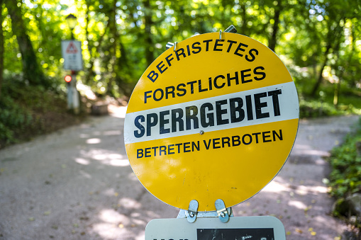 forest restricted area sign