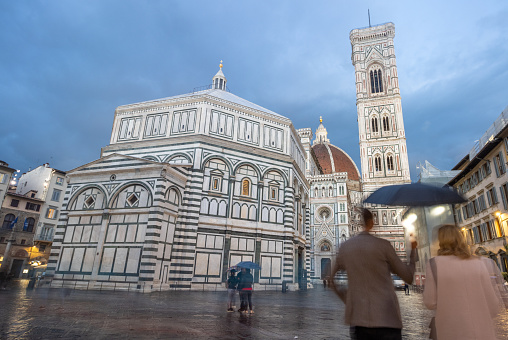 Baptistery of St John on Piazza San Giovanni of Florence in Tuscany, Italy