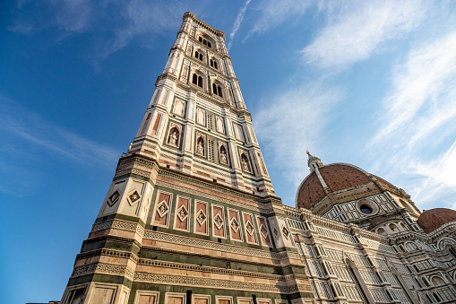 Giotto's Bell Tower (Campanile) at Piazza del Duomo of Florence in Tuscany, Italy
