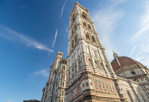 Giotto's Bell Tower (Campanile) at Piazza del Duomo of Florence in Tuscany, Italy