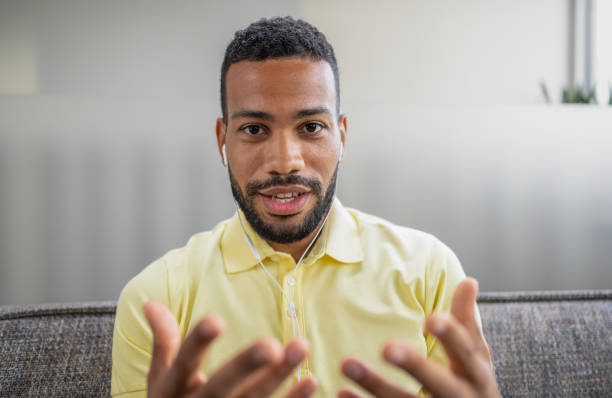 African-American Male Vlogger stock photo