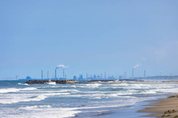 The view of the Pacific Ocean from Kashimanada Seaside Park Shoot the scenery of the Pacific Ocean from Kashimanada Seaside Park ibaraki prefecture stock pictures, royalty-free photos & images