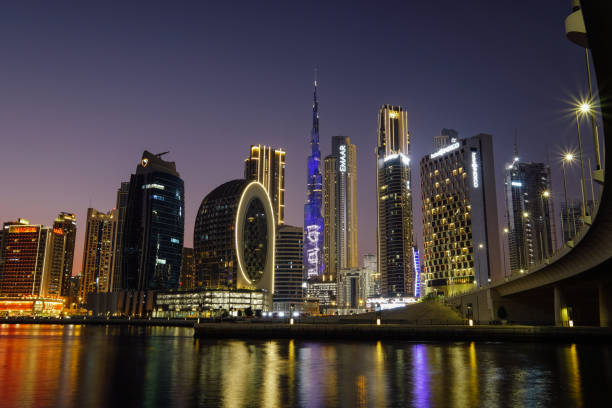 istock UAE Dubai cityscape skyline city night view 1450011319