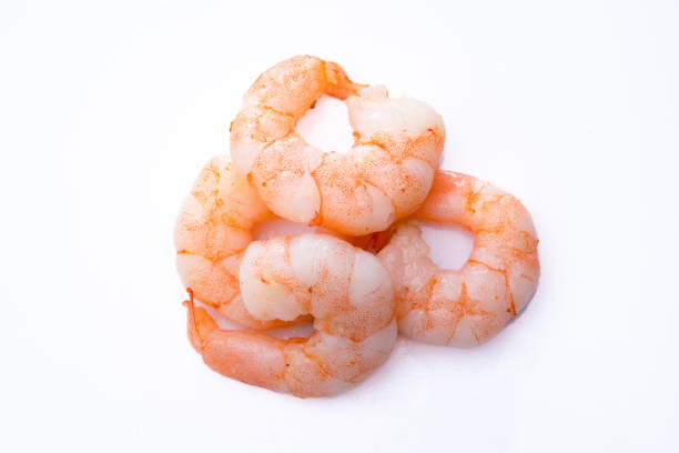 istock Delicious shrimp on white background 1450011432