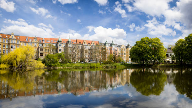 istock Sunny spring day at public park in Szczecin, Poland 1450013598