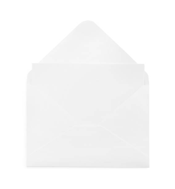 istock Simple paper envelope with blank card isolated on white 1450015016