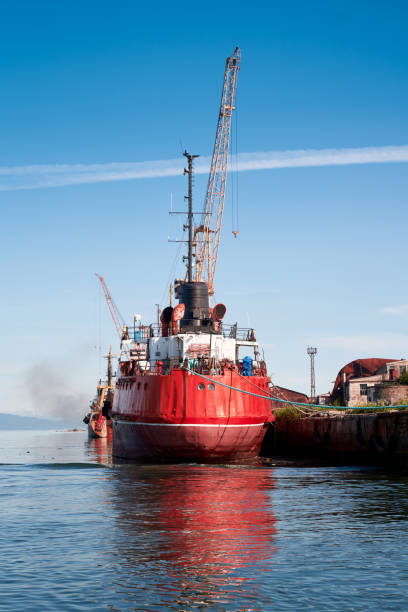 istock Crane loanding cargo to cargo ship at the pie 1450015161