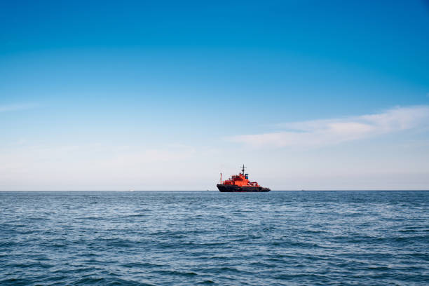 istock Large rescue ship in the Pacific ocean, Kamchatka 1450015858
