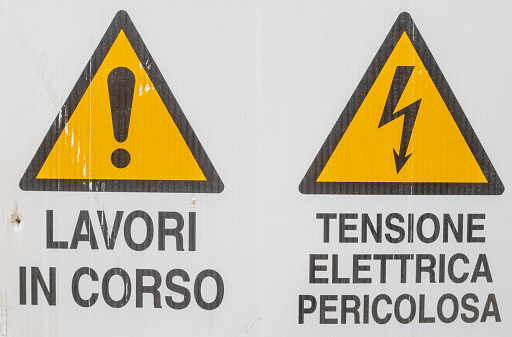 Work in Progress Sign at Florence in Tuscany, Italy