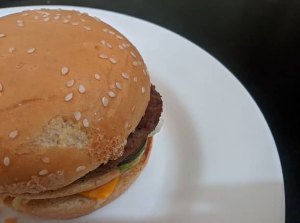 istock Burger in the plate 1450023881