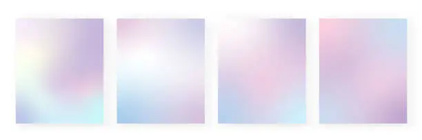 Vector illustration of Gradient backgrounds vector set in pastel colors. Gradient wallpapers Colorful vector backgrounds for covers, wallpapers, social media stories, banners, business cards, branding design projects screen