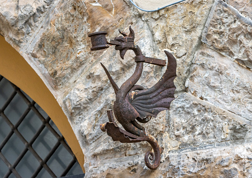 Dragon Street Light at Florence in Tuscany, Italy