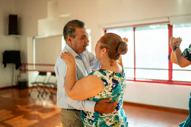 istock Senior couple dancing at dance studio 1450033818
