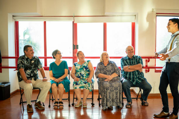 istock Senior friends talking at the dance studio 1450034213
