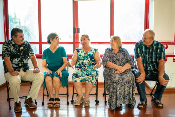 istock Senior friends talking at the dance studio 1450034230