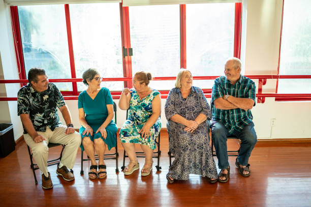istock Senior friends talking at the dance studio 1450034300