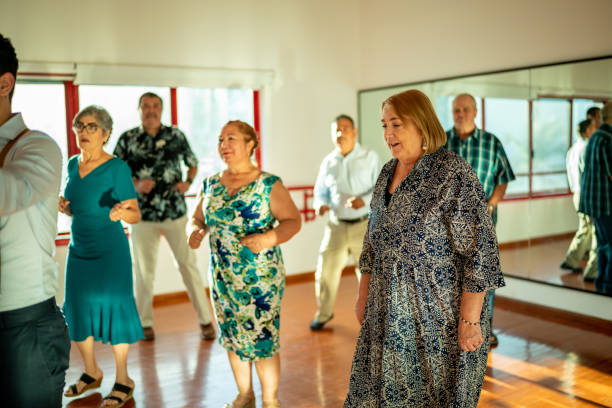 istock Group of mature students at a dancing class 1450034742