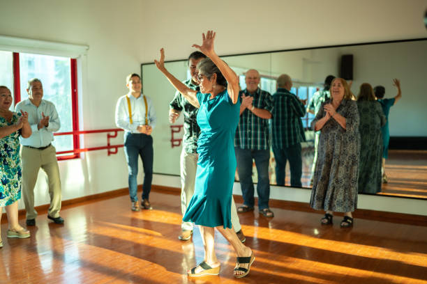 istock Mature couple dancing at a dance studio 1450035445