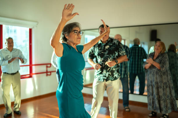 istock Mature couple dancing at a dance studio 1450035448