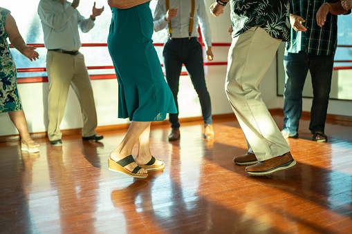Group of people at a dancing studio